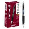 207 Ultra Micro Gel Pen, Retractable, Ultra-Micro 0.38 mm, Black Ink, Clear/Black Barrel