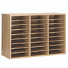 Wooden 27 Compartment Literature Organizer, 27 Sections, Letter Size, 31.49 x 11.81 x 21.65, Medium Oak