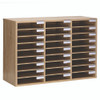 Wooden 27 Compartment Literature Organizer, 27 Sections, Letter Size, 31.49 x 11.81 x 21.65, Medium Oak