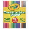 Construction Paper, 9 x 12, Assorted Colors, 240 Sheets/Pack Construction Paper, 9 x 12, Assorted Colors, 240 Sheets/Pack