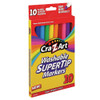 Washable SuperTip Markers, Fine/Broad Bullet Tips, Assorted Colors, 10/Set