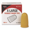 Fingertip Pads, Size 13, Extra Large, Amber, 12/Pack
