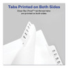 Preprinted Legal Exhibit Side Tab Index Dividers, Allstate Style, 26-Tab, X, 11 x 8.5, White, 25/Pack