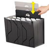 Sliding Cover Expanding File, 4" Expansion, 13 Sections, Cord/Hook Closure, 1/6-Cut Tabs, Letter Size, Black Sliding Cover Expanding File, 4" Expansion, 13 Sections, Cord/Hook Closure, 1/6-Cut Tabs, Letter Size, Black