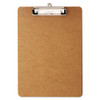 Hardboard Clipboard with Low-Profile Clip, 0.5" Clip Capacity, Holds 8.5 x 11 Sheets, Brown, 6/Pack