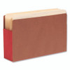 Redrope Drop-Front End Tab File Pockets, Fully Lined 6.5" High Gussets, 5.25" Expansion, Legal Size, Redrope/Red, 10/Box