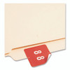 Numerical End Tab File Folder Labels, 8, 1.5 x 1.5, Red, 250/Roll