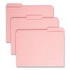 Reinforced Top Tab Colored File Folders, 1/3-Cut Tabs: Assorted, Letter Size, 0.75" Expansion, Pink, 100/Box