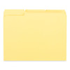 Reinforced Top-Tab File Folders, 1/3-Cut Tabs: Assorted, Letter Size, 1" Expansion, Yellow, 100/Box