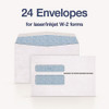 W-2 Gummed Seal Double-Window Envelopes, Commercial Flap, Gummed Closure, 5.63 x 9, White, 24/Pack
