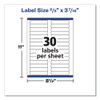 Clear Permanent File Folder Labels with Sure Feed Technology, 0.66 x 3.44, Clear, 30/Sheet, 15 Sheets/Pack