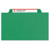 Expanding Recycled Heavy Pressboard Folders, 1/3-Cut Tabs: Assorted, Letter Size, 1" Expansion, Green, 25/Box