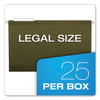 Reinforced Hanging File Folders with Printable Tab Inserts, Legal Size, 1/3-Cut Tabs, Standard Green, 25/Box