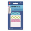 Ultra Tabs Repositionable Tabs, Fashion Patterns: 2" x 1.5", 1/5-Cut, Assorted Colors, 24/Pack