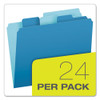 Divide It Up File Folder, 1/2-Cut Tabs: Assorted, Letter Size, 0.75" Expansion, Assorted Colors, 24/Pack