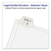 Allstate-Style Legal Side Tab Dividers, 26-Tab, Exhibit M, 11 x 8.5, White, 25/Pack