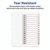 Customizable Table of Contents Ready Index Black and White Dividers, 15-Tab, 1 to 15, 11 x 8.5, White, 6 Sets