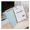 Six-Section Classification Folders, Heavy-Duty Pressboard Cover, 2 Dividers, 6 Fasteners, Letter Size, Light Blue, 20/Box