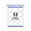 Permanent Laser Print-to-the-Edge ID Labels w/SureFeed, 2 1/2"dia, White, 300/PK