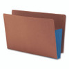 Redrope Drop-Front End Tab File Pockets, Fully Lined 6.5" High Gussets, 5.25" Expansion, Legal Size, Redrope/Blue, 10/Box