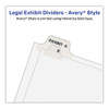 Preprinted Legal Exhibit Side Tab Index Dividers, Avery Style, 26-Tab, 1 to 25, 14 x 8.5, White, 1 Set