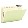 Pressboard Mortgage Folders, 1" Expansion, 8 Dividers, 1 Fastener, Legal Size, Green Exterior, 10/Box