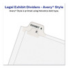 Preprinted Legal Exhibit Side Tab Index Dividers, Avery Style, 26-Tab, A to Z, 11 x 8.5, White, 1 Set, (1400)