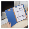 Six-Section Pressboard Classification Folders, 2.5" Expansion, 2 Dividers, 6 Fasteners, Letter Size, Blue, 10/Box