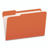 Colored File Folders with Grid-Ruled Interiors, 1/3-Cut: Assorted Positions, Legal Size, Bright Orange/White, 100/Box