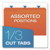 Colored File Folders with Grid-Ruled Interiors, 1/3-Cut: Assorted Positions, Legal Size, Bright Orange/White, 100/Box