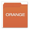Colored File Folders with Grid-Ruled Interiors, 1/3-Cut: Assorted Positions, Legal Size, Bright Orange/White, 100/Box