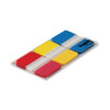 1" Plain Solid Color Tabs, 1/5-Cut, Assorted Primary Colors, 1" Wide, 66/Pack