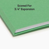 Colored File Folders, 1/3-Cut Tabs: Assorted, Letter Size, 0.75" Expansion, Green, 100/Box