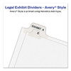 Preprinted Legal Exhibit Side Tab Index Dividers, Avery Style, 10-Tab, 2, 11 x 8.5, White, 25/Pack