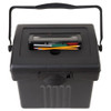File Box with Organizer, Letter Files, 14" x 11.25" x 14.5", Black
