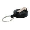 Badge Reel with Split Key Ring, Extends 30", Black, 12/Box