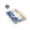 ID/Security Card Holder Set, Vertical/Horizontal, Clip, Clear, 25/Pack