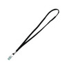 Metal Flat Clip Lanyard, 36" Long, Black, 100/Pack