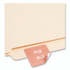 Numerical End Tab File Folder Labels, 2, 1.5 x 1.5, Pink, 250/Roll