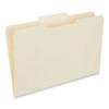 Top Tab File Folders, 1/3-Cut Tabs: Center Position, Legal Size, 0.75" Expansion, Manila, 100/Box
