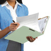 Recycled Pressboard Classification Folders, 3" Expansion, 3 Dividers, 8 Fasteners, Legal Size, Gray-Green, 10/Box