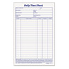 Daily Time and Job Sheets, One-Part (No Copies), 8.5 x 5.5, 200 Forms/Pad, 2 Pads/Pack