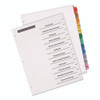 Table 'n Tabs Dividers, 12-Tab, Jan. to Dec., 11 x 8.5, White, Assorted Tabs, 1 Set