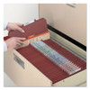 Pressboard Classification Folders, Four SafeSHIELD Fasteners, 2/5-Cut Tabs, 1 Divider, Legal Size, Red, 10/Box