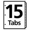 Table 'n Tabs Dividers, 15-Tab, 1 to 15, 11 x 8.5, White, Assorted Tabs, 1 Set