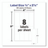 Erasable ID Labels, Inkjet/Laser Printers, 0.88 x 2.88, White, 8/Sheet, 10 Sheets/Pack