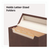 Flip Top File Box, Letter Files, 13 x 3.7 x 10, Saddle