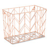 Letter-Size Desktop Fashion Filing Set, Rose Gold, (1) Rack, (3) Hanging Folders, (3) File Folders, (2) Trays,(1) Mail Sorter