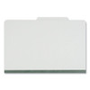 Four-Section Pressboard Classification Folders, 2" Expansion, 1 Divider, 4 Fasteners, Legal Size, Gray Exterior, 10/Box