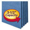 Colored File Pockets, 3.5" Expansion, Letter Size, Blue Colored File Pockets, 3.5" Expansion, Letter Size, Blue